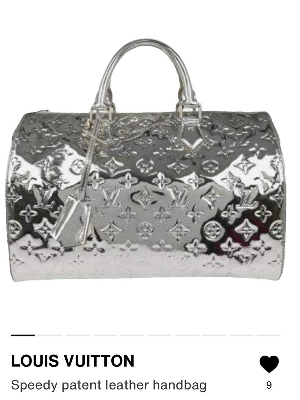 Silver patent miroir Louis Vuitton Authentic Speedy 35